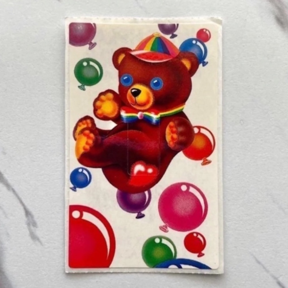 VTG Lisa Frank bear with balloons switchplate sticker